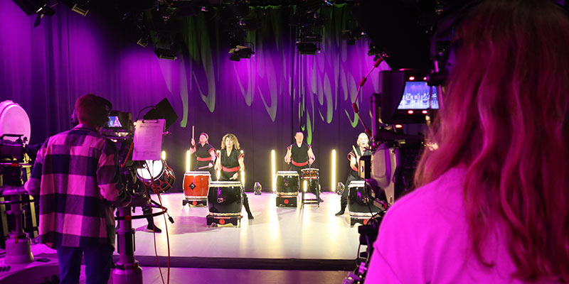 A performance in the School's film studio.