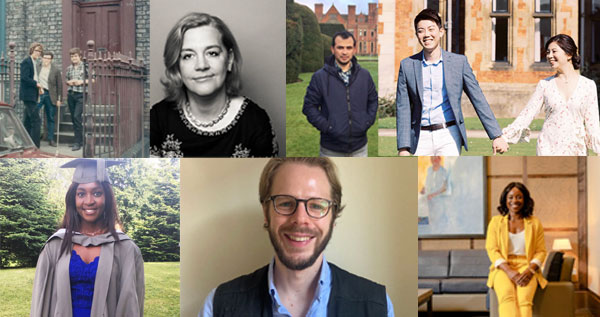 A grid of alumni portraits