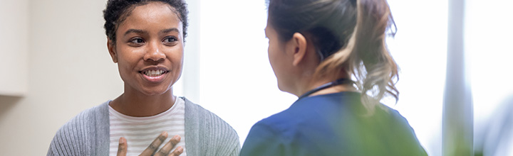 Nurse talking to a patient