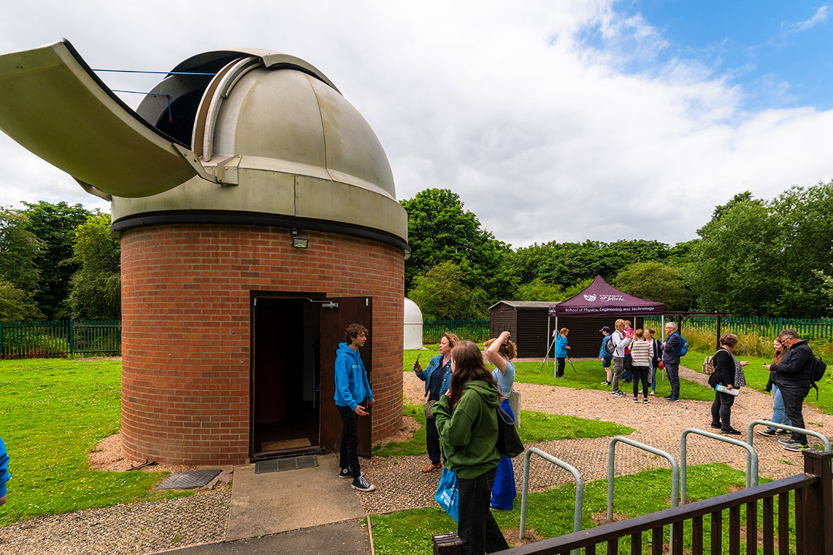 York Astrocampus is the University of York’s hands-on astronomy hub, offering public events, solar observing, and telescope sessions for all ages.